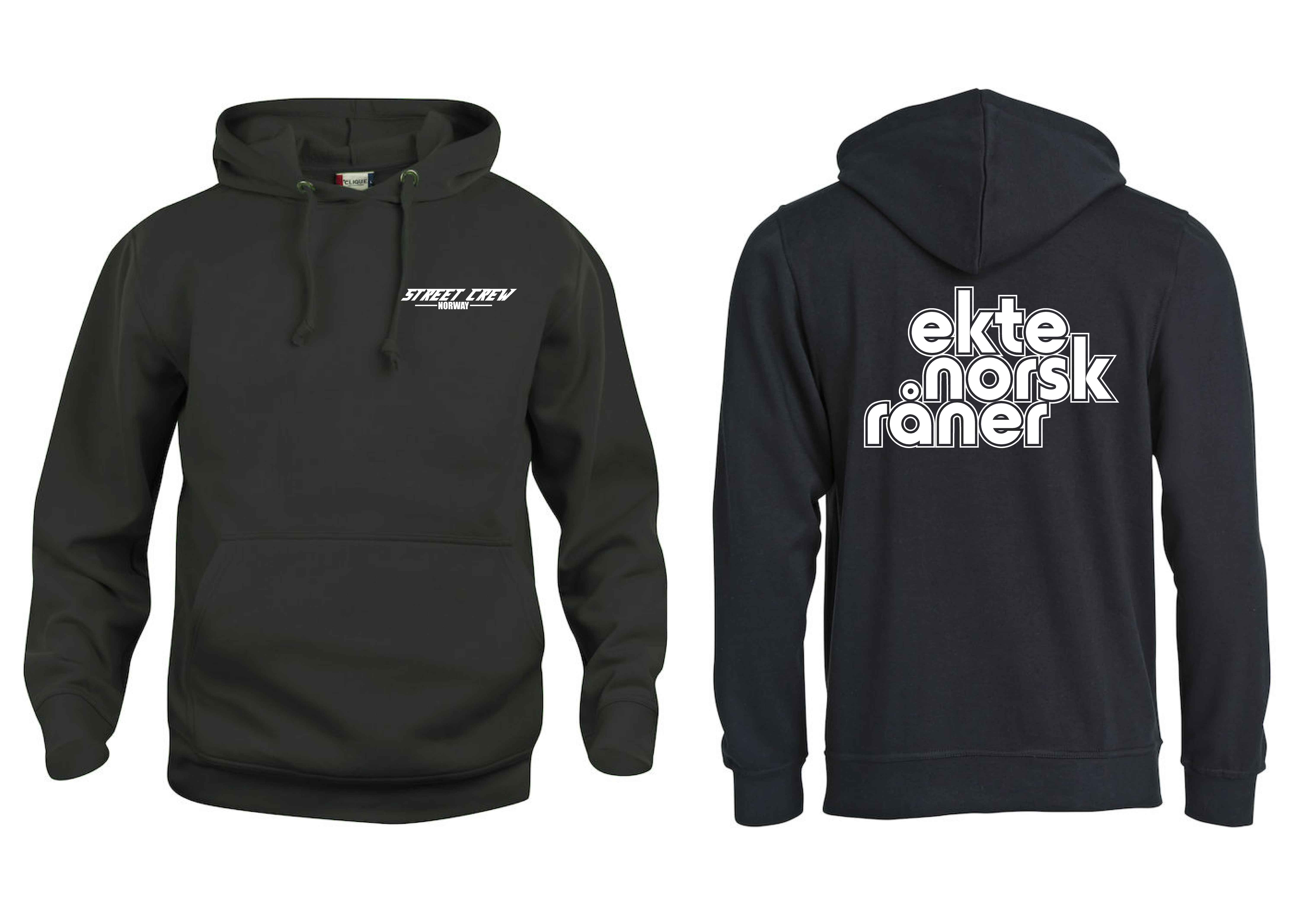 Street Crew Norway Svart Hettegenser